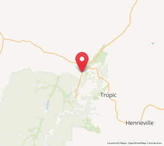 Map of Bryce Canyon City, Utah