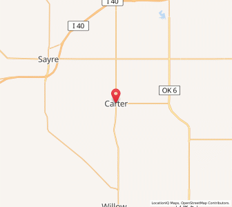Map of Carter, Oklahoma