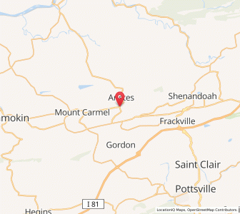 Map of Centralia, Pennsylvania