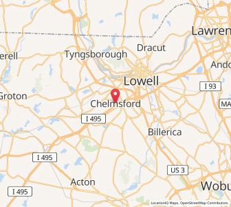 Map of Chelmsford, Massachusetts