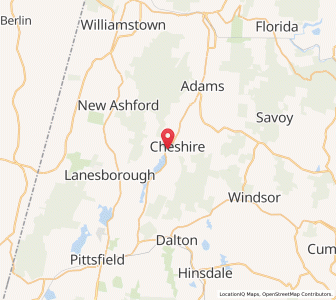 Map of Cheshire, Massachusetts
