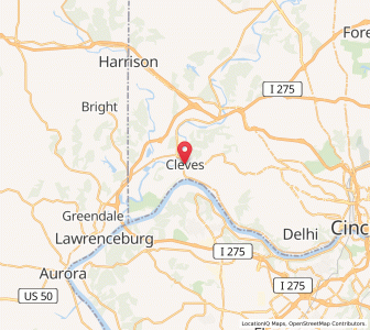 Map of Cleves, Ohio