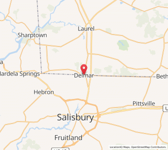 Map of Delmar, Delaware