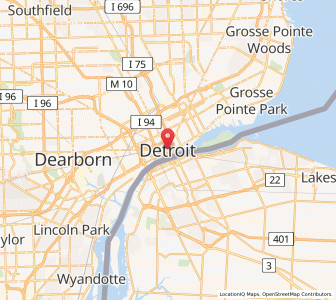 Map of Détroit, Michigan