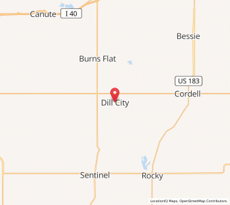 Map of Dill City, Oklahoma