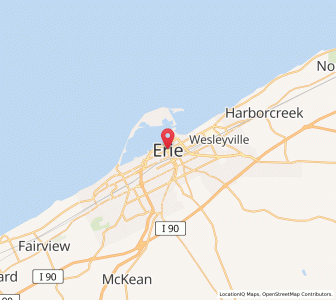 Map of Érié, Pennsylvania