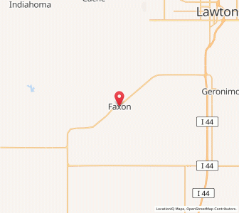 Map of Faxon, Oklahoma