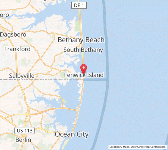 Map of Fenwick Island, Delaware