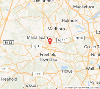 Map of Borough de Freehold, New Jersey