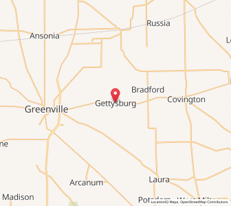 Map of Gettysburg, Ohio