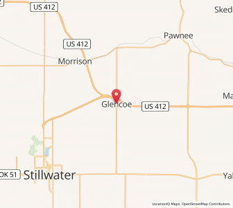 Map of Glencoe, Oklahoma