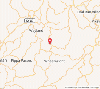 Map of Hi Hat, Kentucky