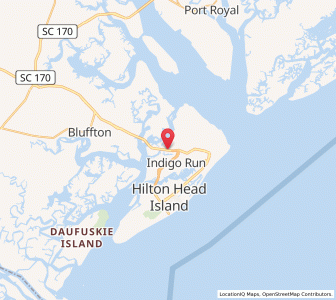 Map of Île de Hilton-Head, South Carolina