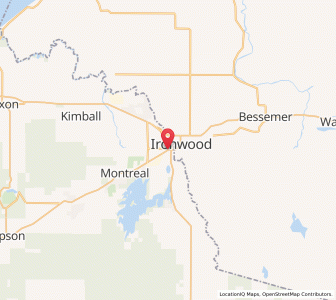 Map of Hurley, Wisconsin