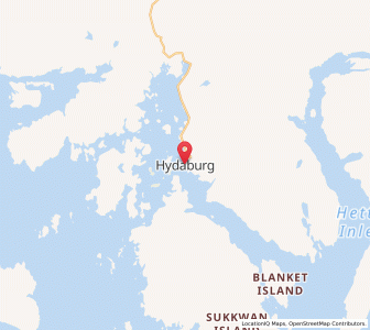 Map of Hydaburg, Alaska