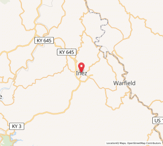 Map of Inez, Kentucky