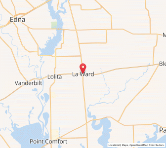 Map of La Ward, Texas