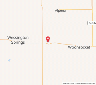 Map of Lane, South Dakota