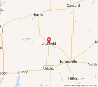 Map of Litchfield, Michigan