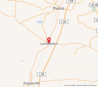 Map of Lumberton, Mississippi