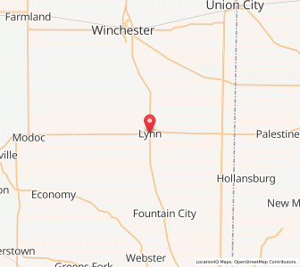 Map of Lynn, Indiana