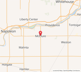 Map of McClure, Ohio
