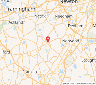 Map of Medfield, Massachusetts