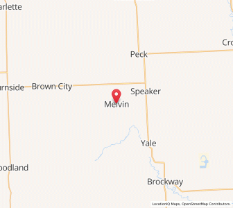 Map of Melvin, Michigan