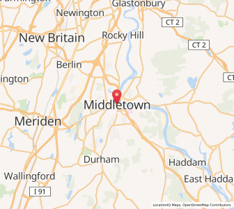 Map of Middletown, Connecticut