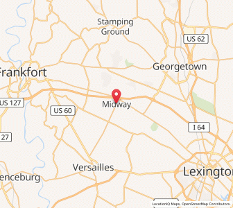 Map of Midway, Kentucky
