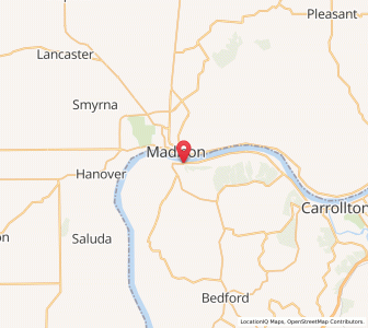 Map of Milton, Kentucky