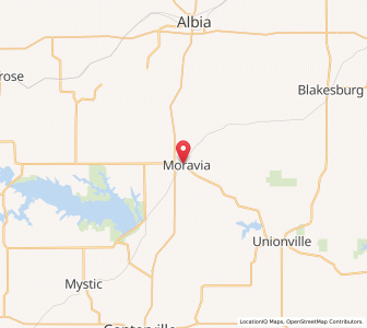 Map of Moravia, Iowa