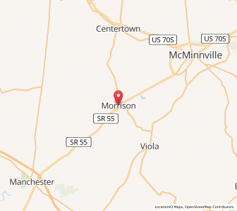 Map of Morrison, Tennessee