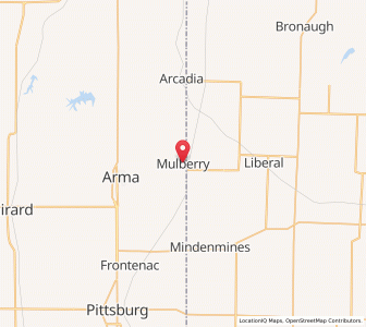 Map of Mulberry, Kansas
