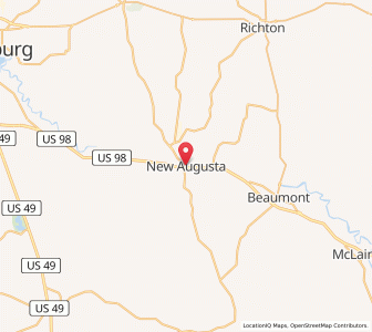 Map of New Augusta, Mississippi