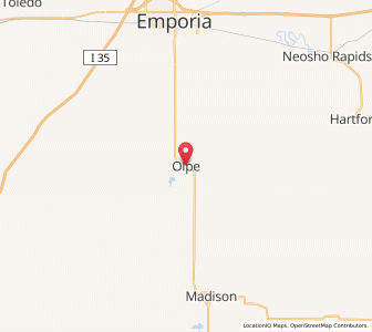 Map of Olpe, Kansas