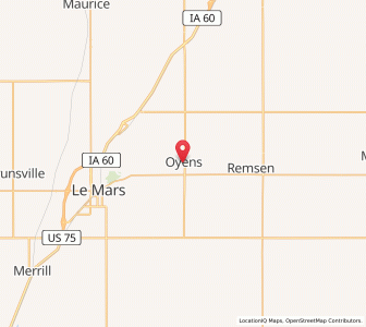 Map of Oyens, Iowa