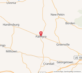 Map of Palmyra, Indiana