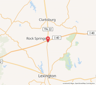 Map of Parkers Crossroads, Tennessee