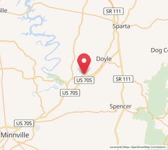 Map of Quebeck, Tennessee