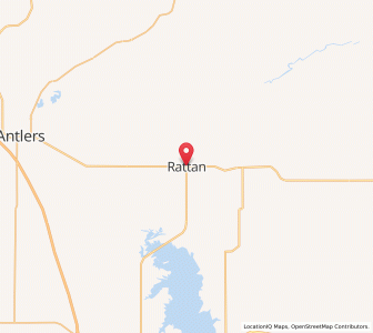 Map of Rattan, Oklahoma