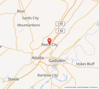 Map of Reece City, Alabama