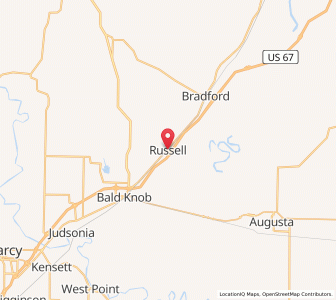 Map of Russell, Arkansas