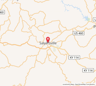 Map of Salyersville, Kentucky