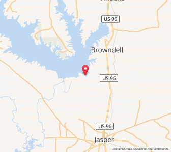 Map of Sam Rayburn, Texas