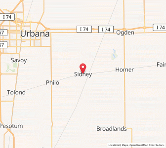 Map of Sidney, Illinois