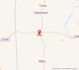 Map of Silas, Alabama