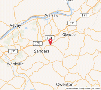 Map of Sparta, Kentucky