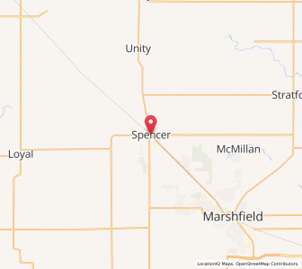 Map of Spencer, Wisconsin
