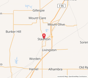 Map of Staunton, Illinois